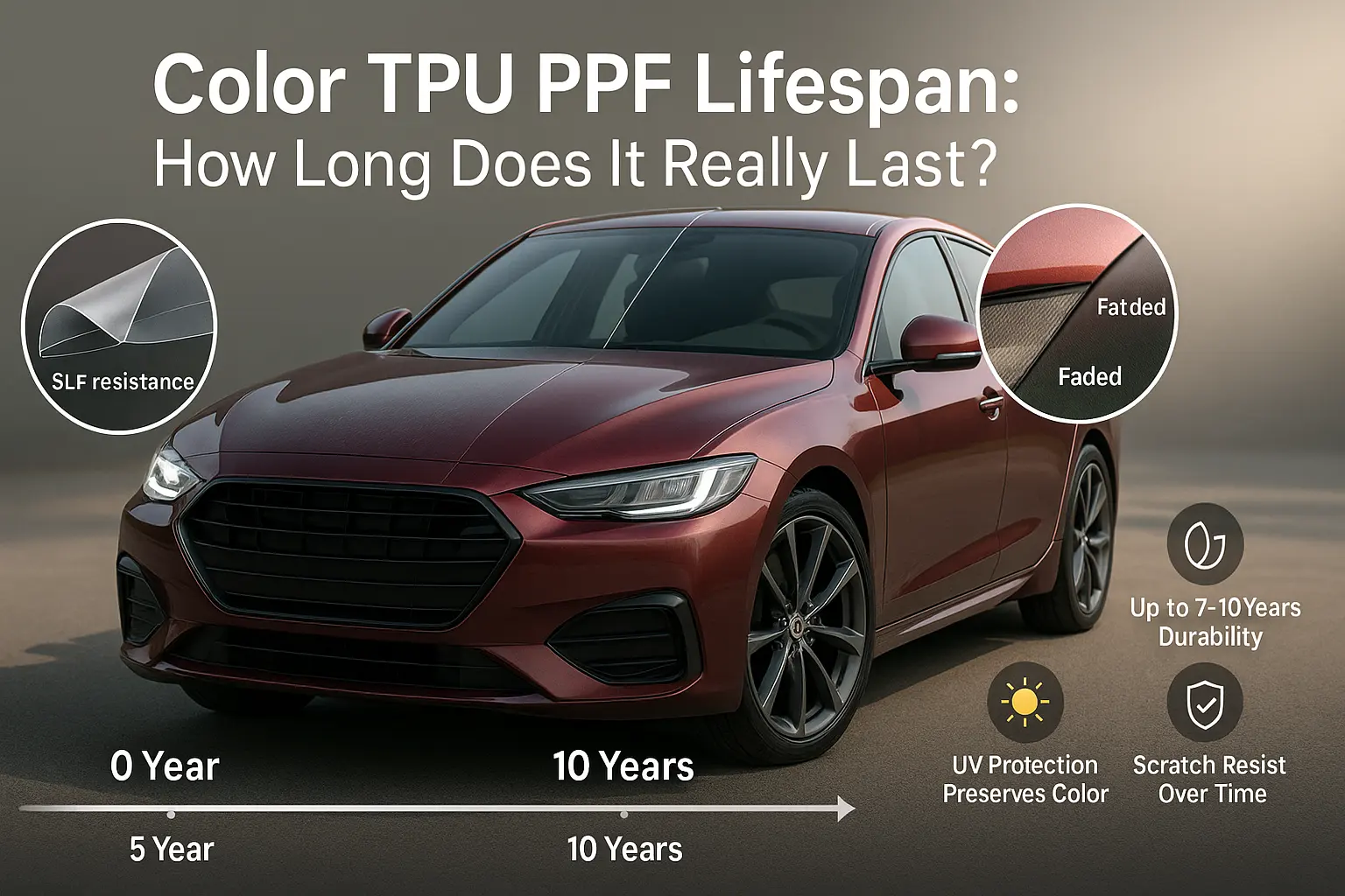 Farbige TPU PPF-Lebensdauer