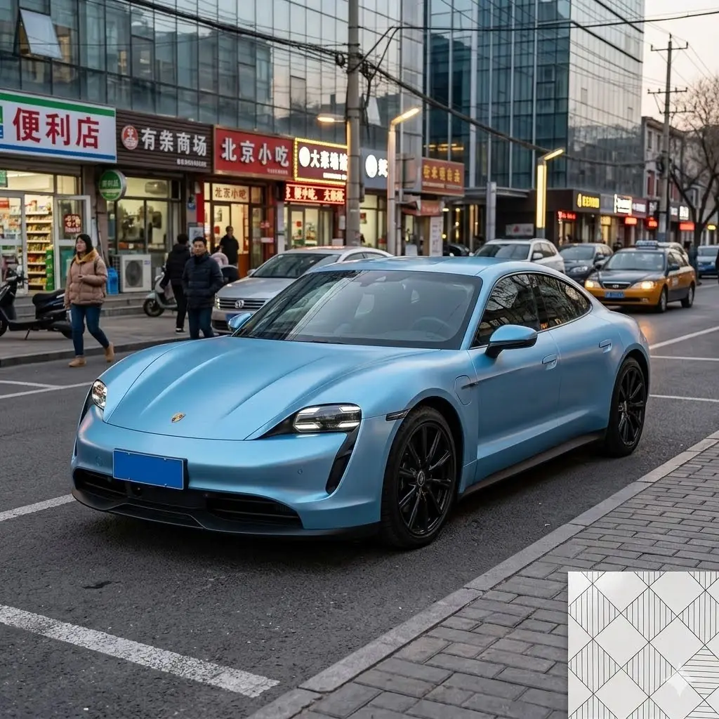Blauer Autofolie
