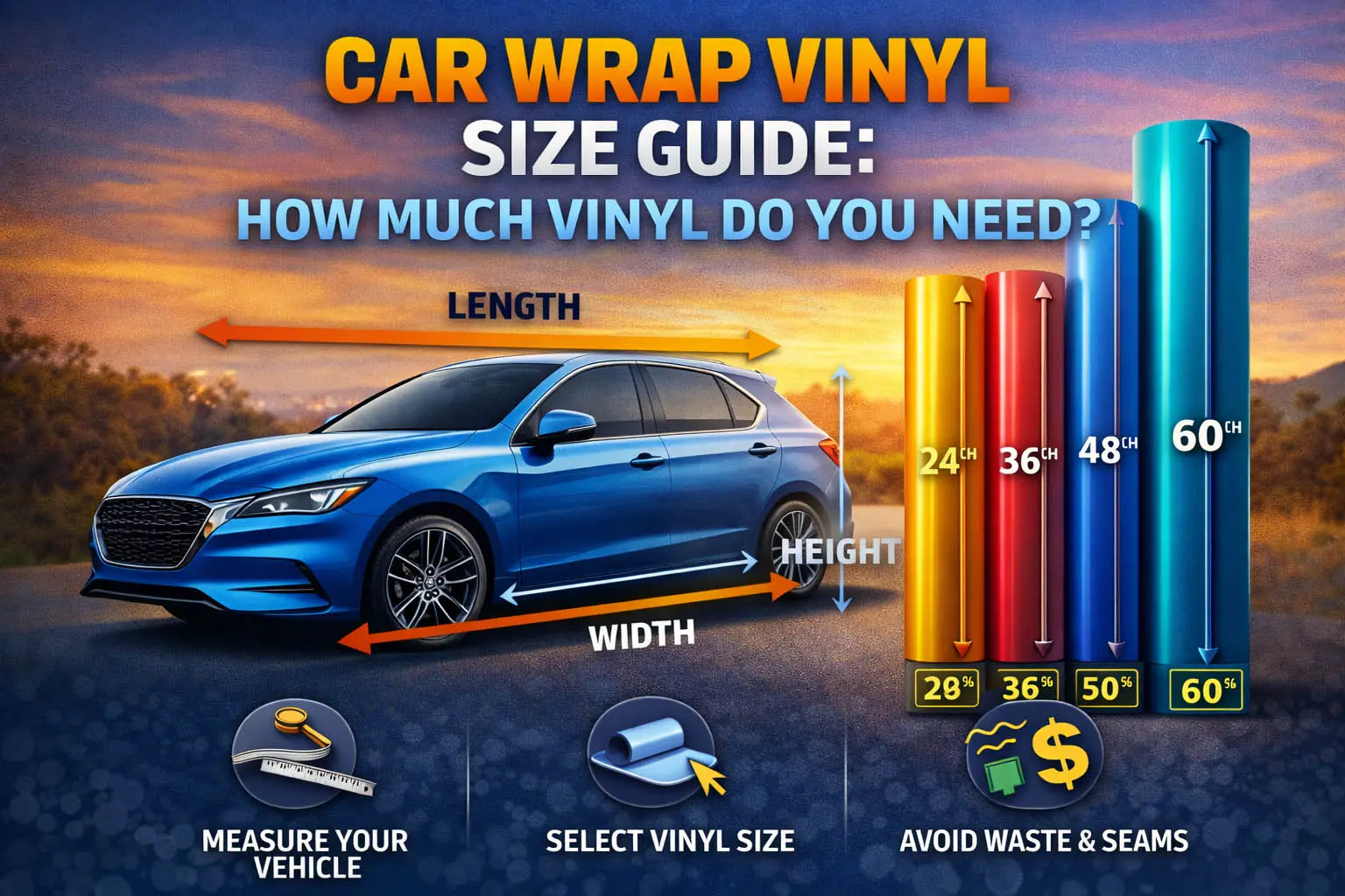 Umfassender Car Wrap Vinyl-Größenleitfaden (2026 Ausgabe)
